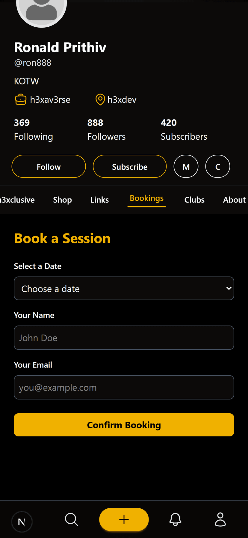 Booking